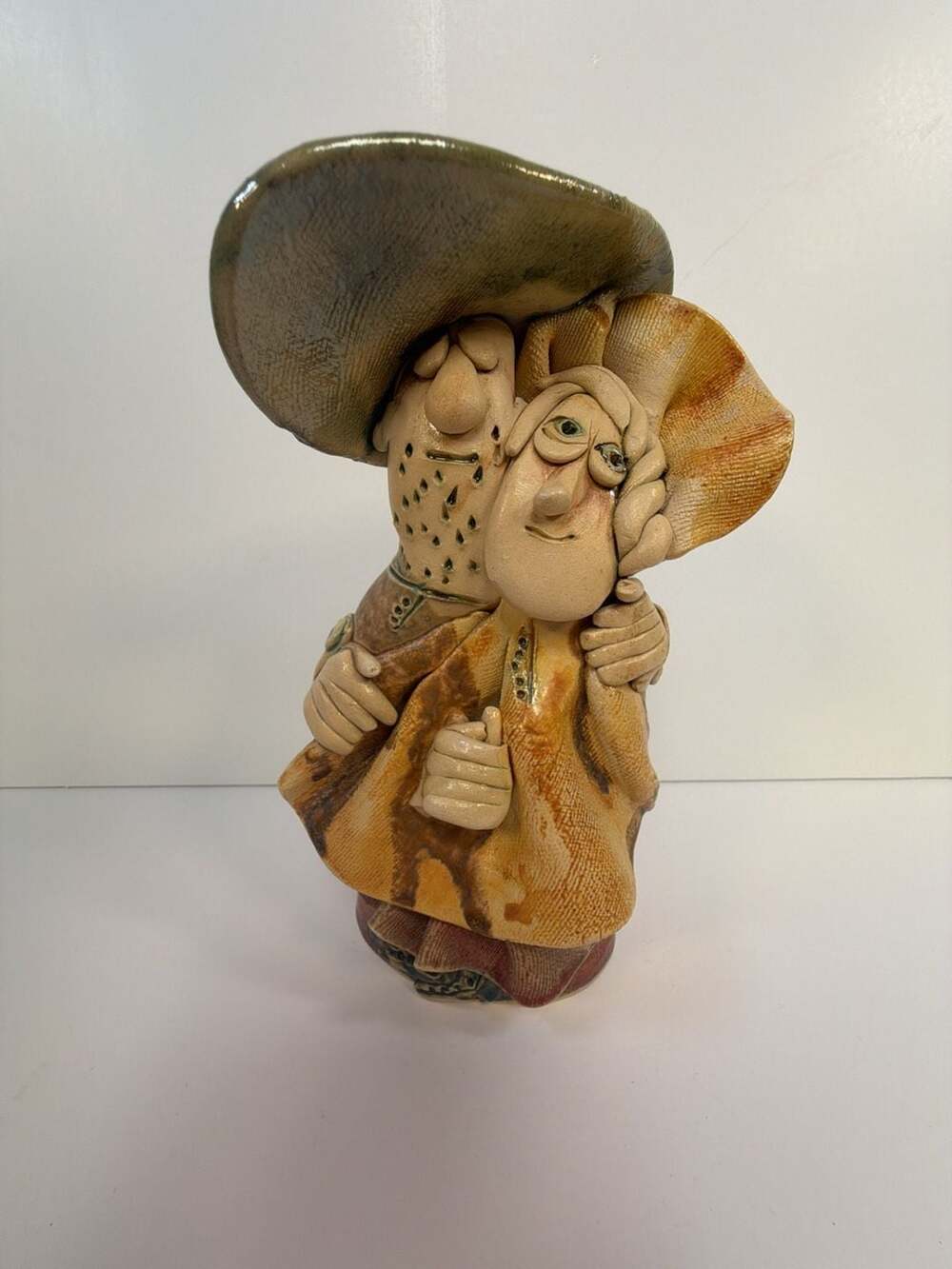 Andrea Vertel Handmade Glazed Ceramic Couple Figurine